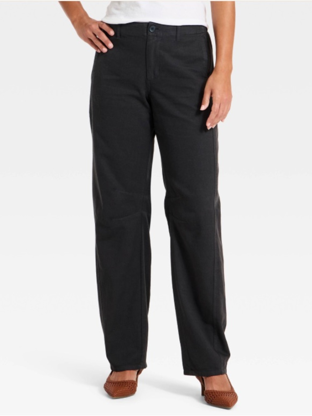 NWT Size 4 Black Gray Low Rise Barrel Leg Cargo Pants Universal Thread